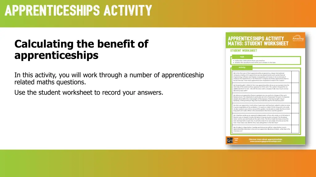 calculating the benefit of apprenticeships