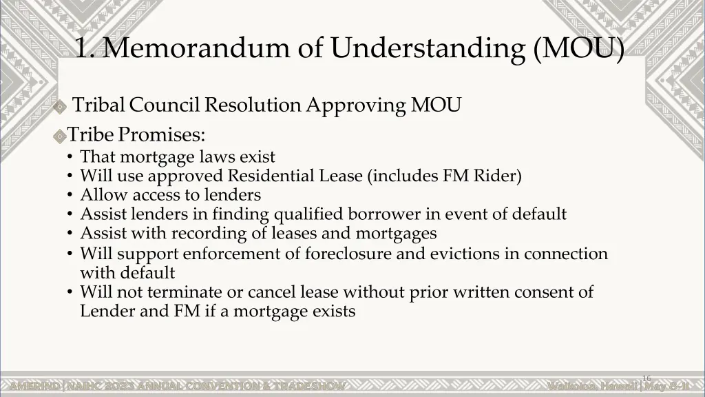 1 memorandum of understanding mou