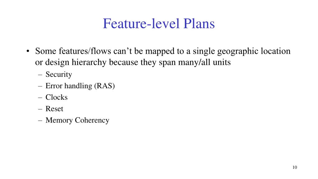 feature level plans