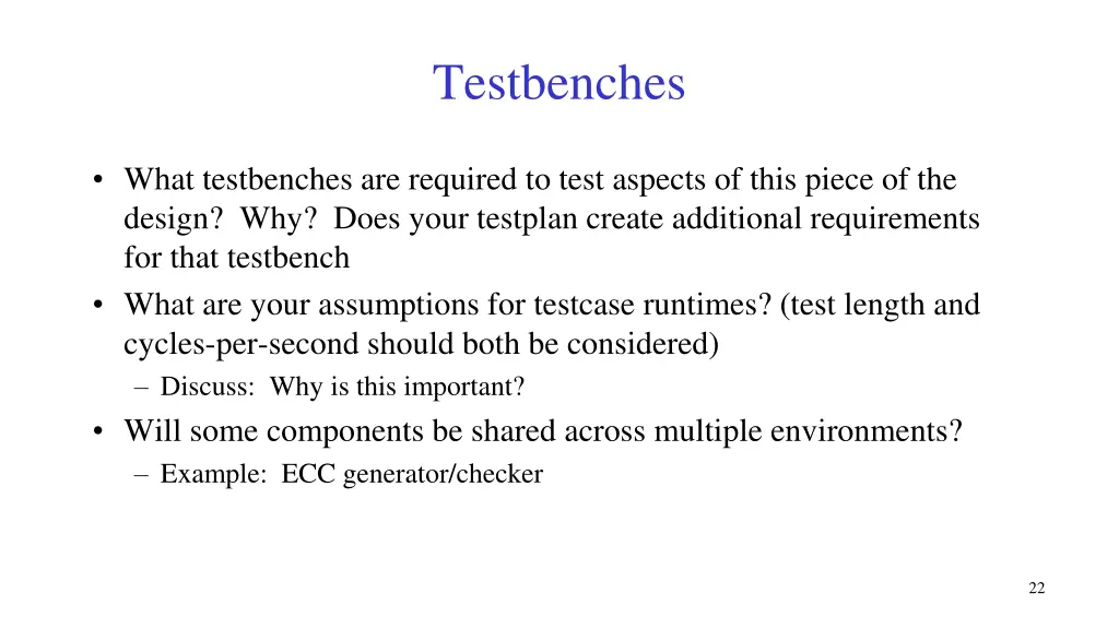 testbenches