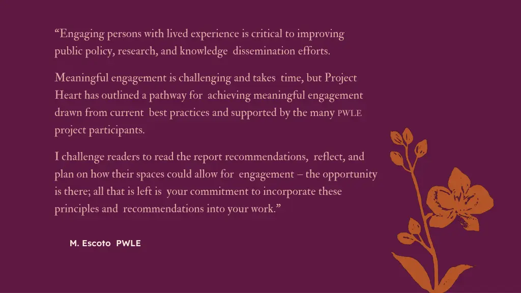 engaging persons with lived experience