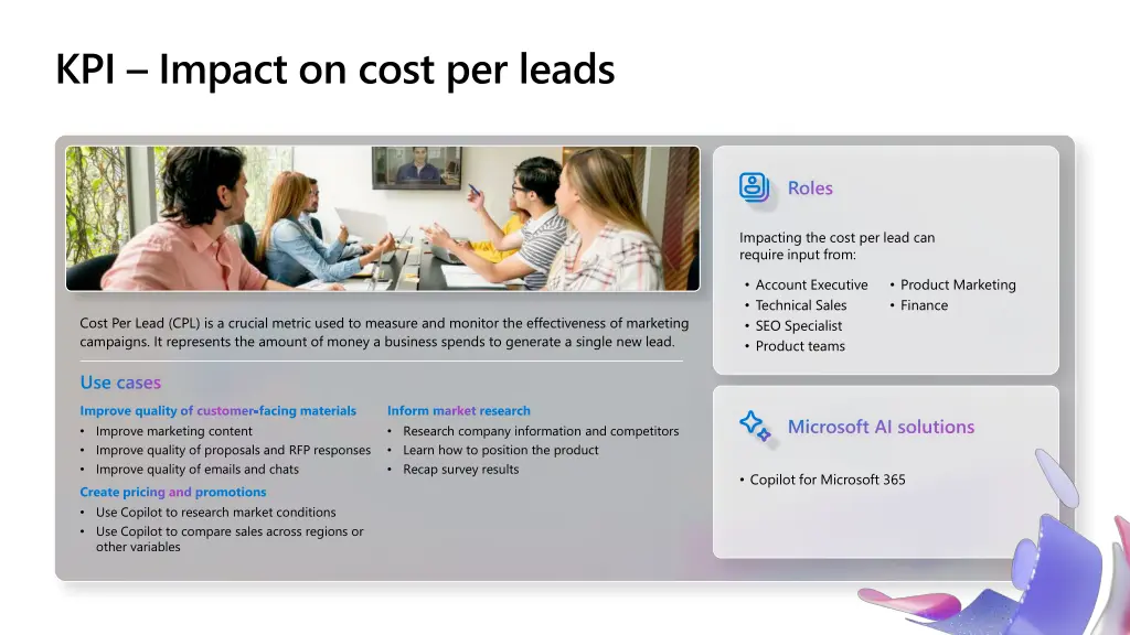 kpi impact on cost per leads