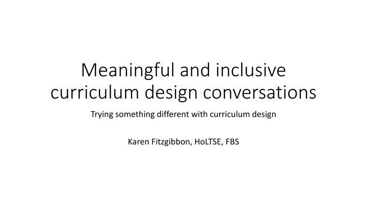 meaningful and inclusive curriculum design