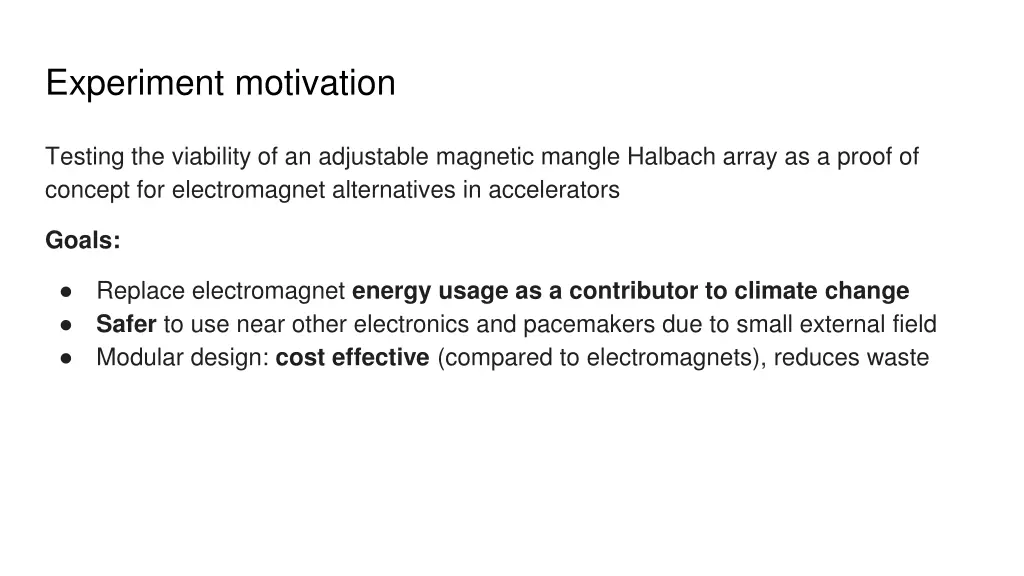 experiment motivation