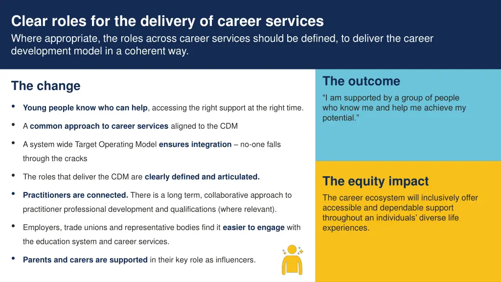 clear roles for the delivery of career services