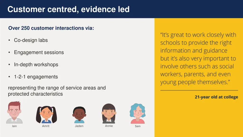 customer centred evidence led