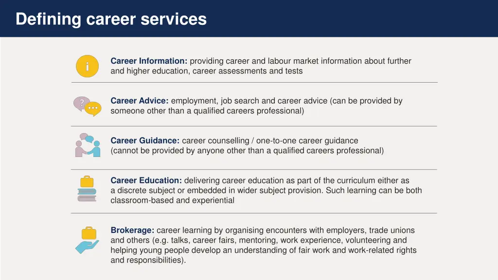 defining career services
