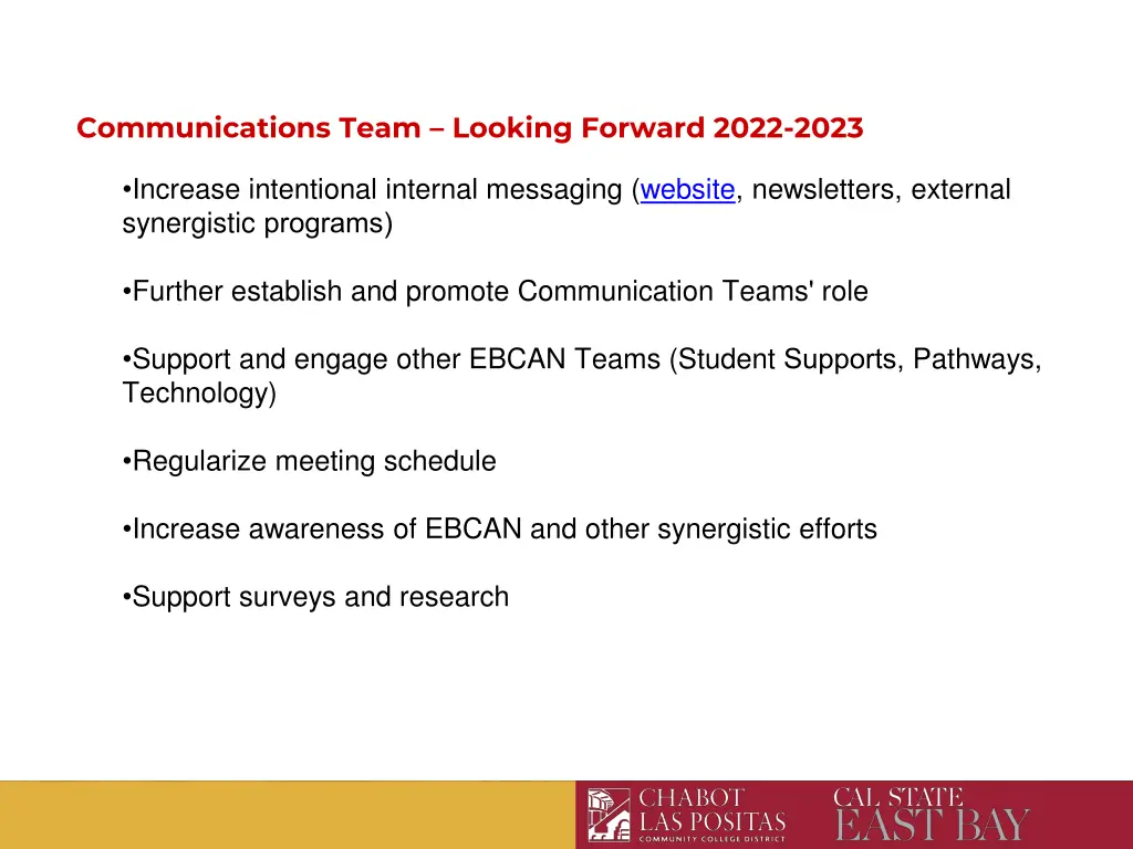 communications team looking forward 2022 2023