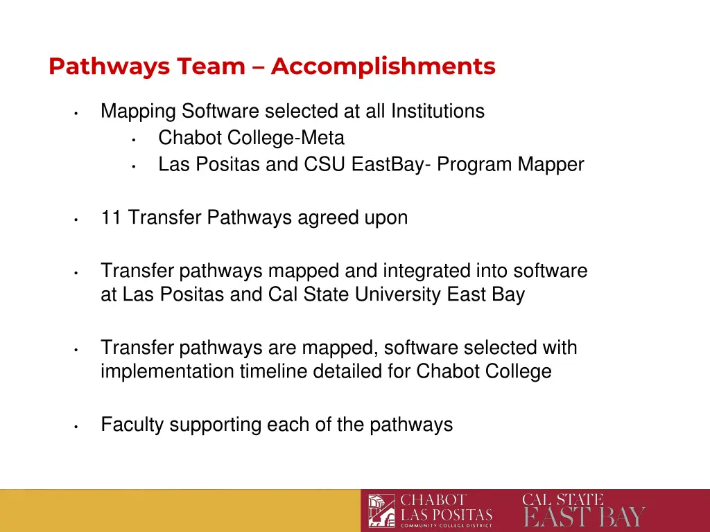 pathways team accomplishments