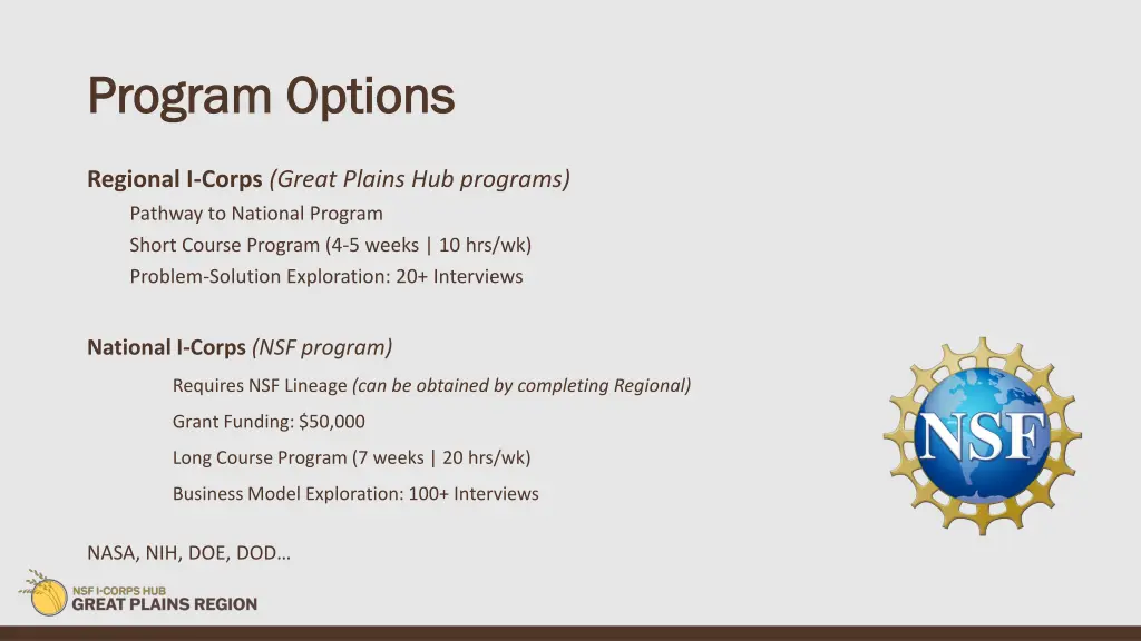 program options program options