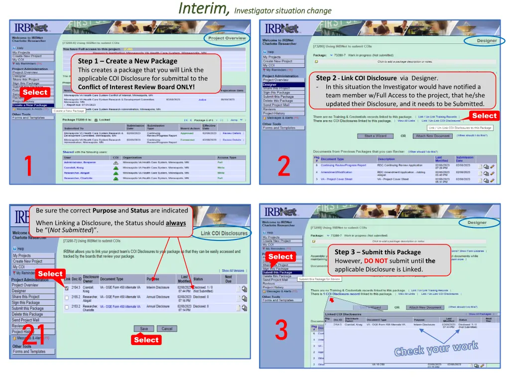 interim interim investigator situation change