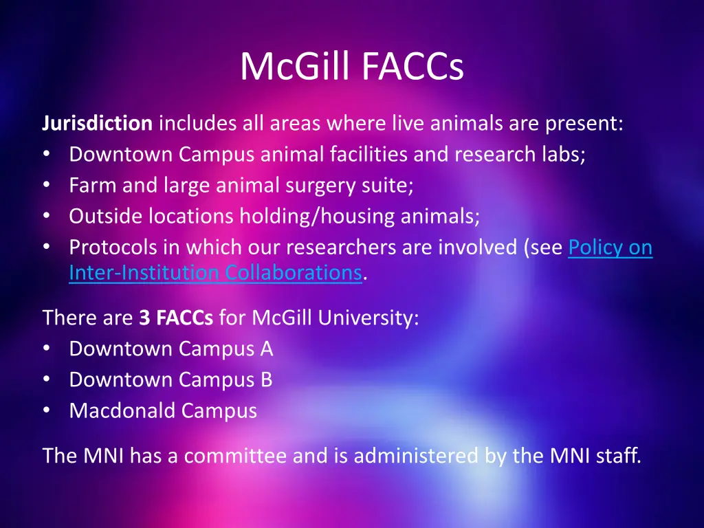 mcgill faccs