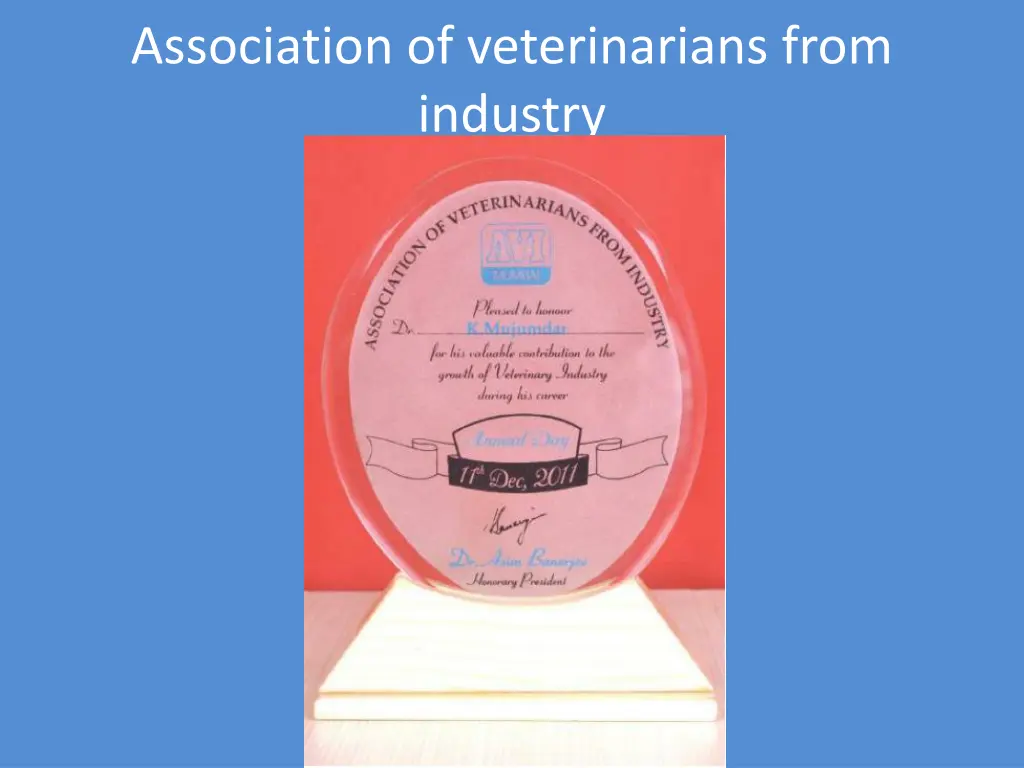 association of veterinarians from industry