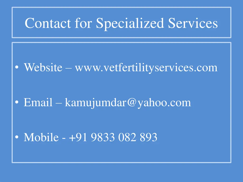 contact for specialized services