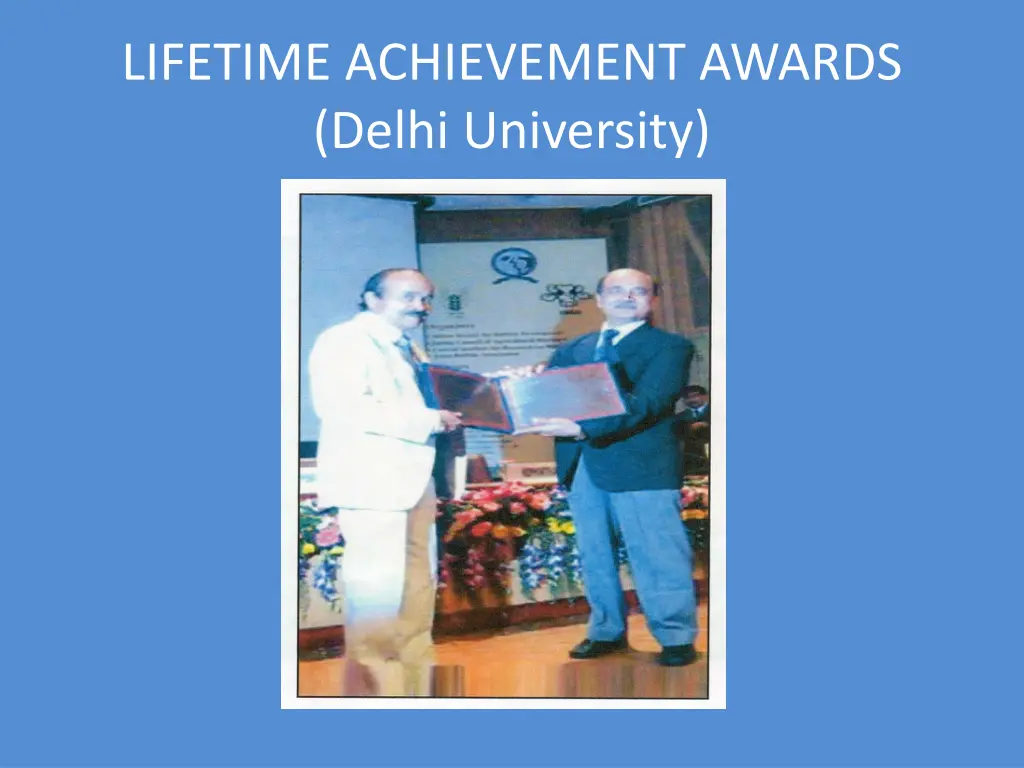 lifetime achievement awards delhi university