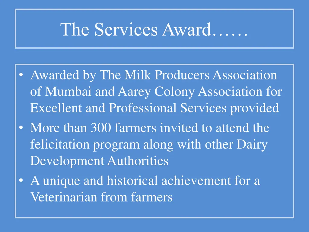 the services award