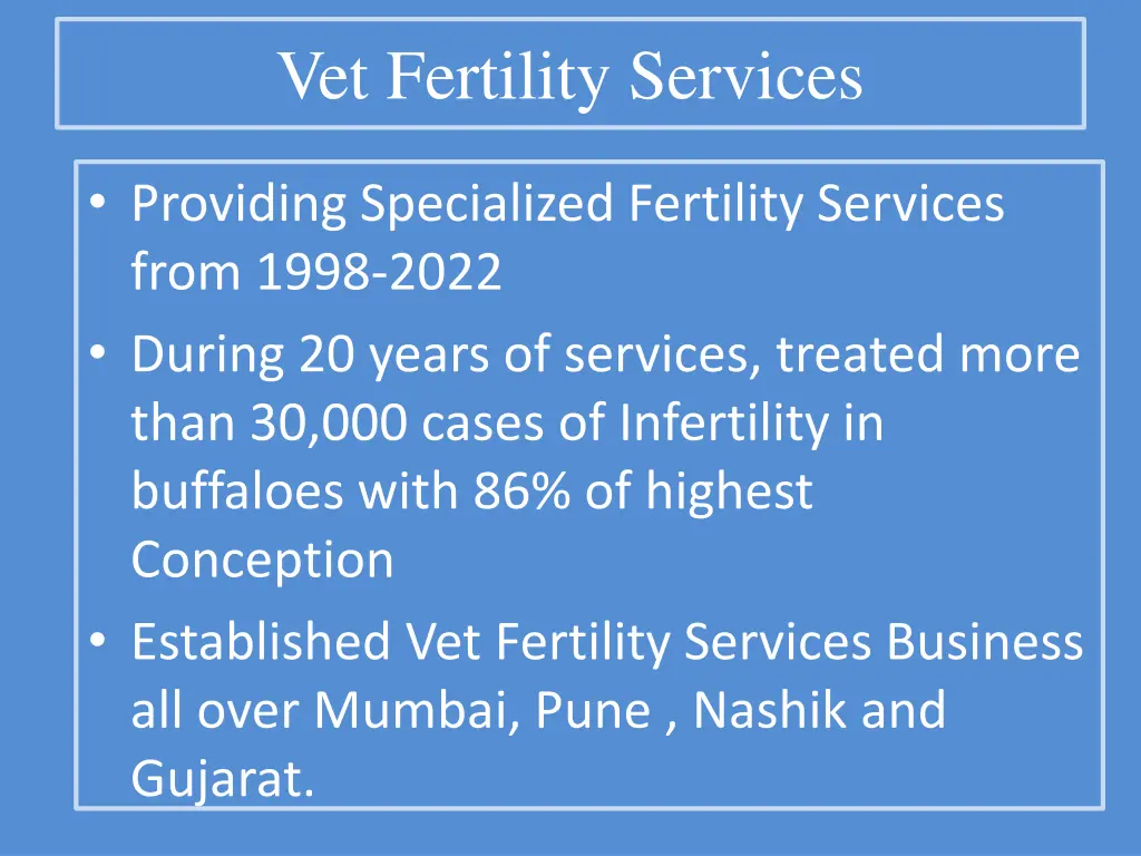 vet fertility services