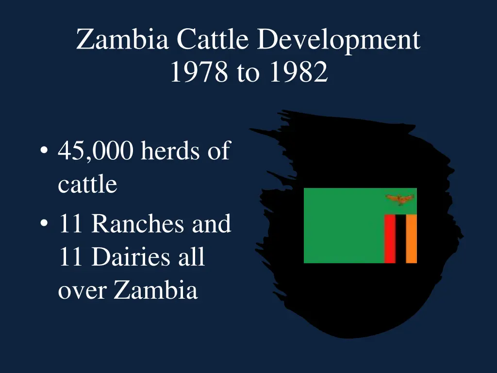 zambia cattle development 1978 to 1982