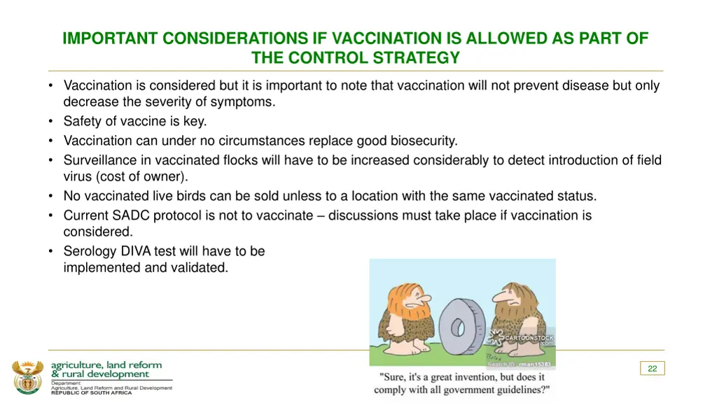 important considerations if vaccination