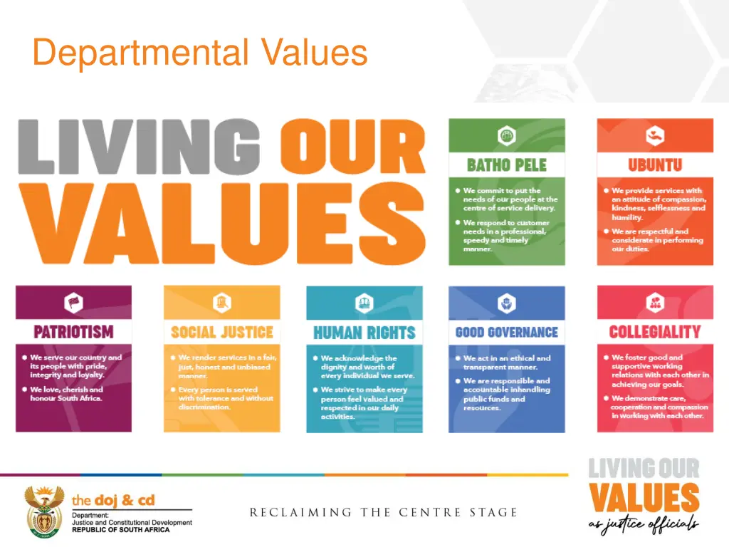 departmental values