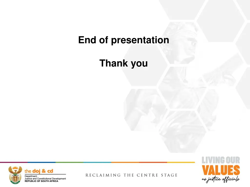 end of presentation