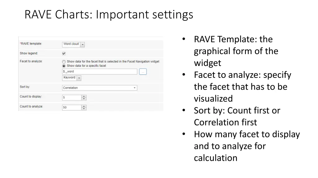 rave charts important settings