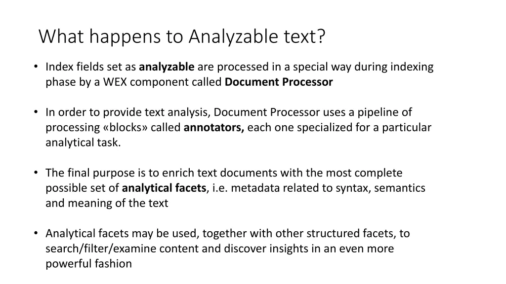 what happens to analyzable text