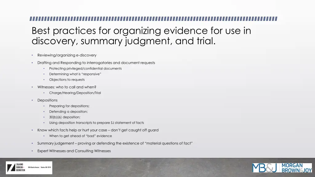 best practices for organizing evidence