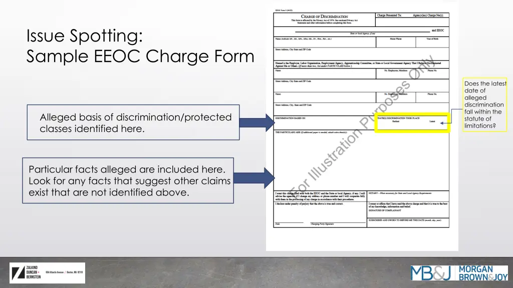 issue spotting sample eeoc charge form