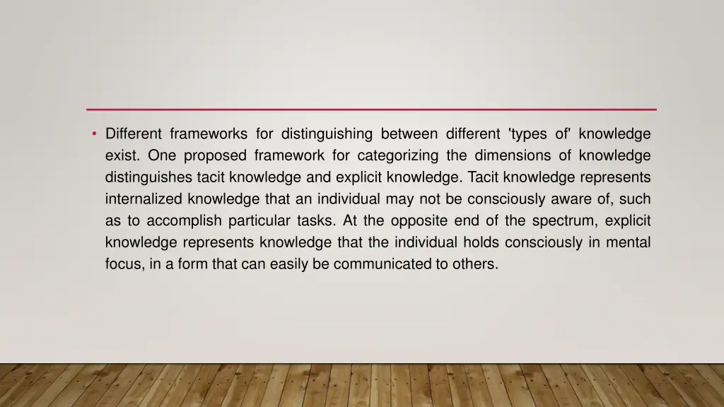 different frameworks for distinguishing between