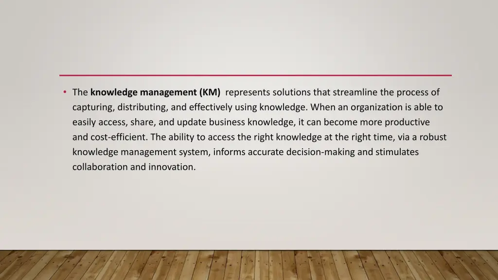 the knowledge management km represents solutions