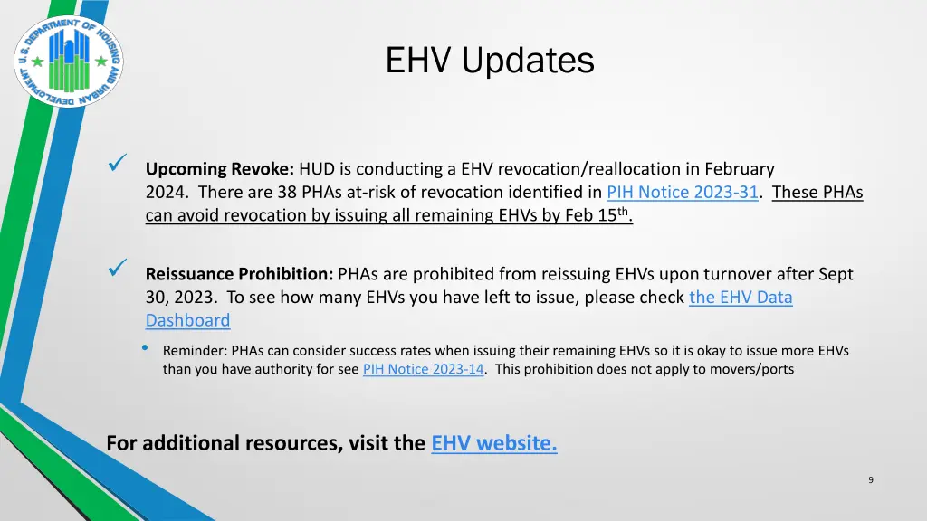 ehv updates