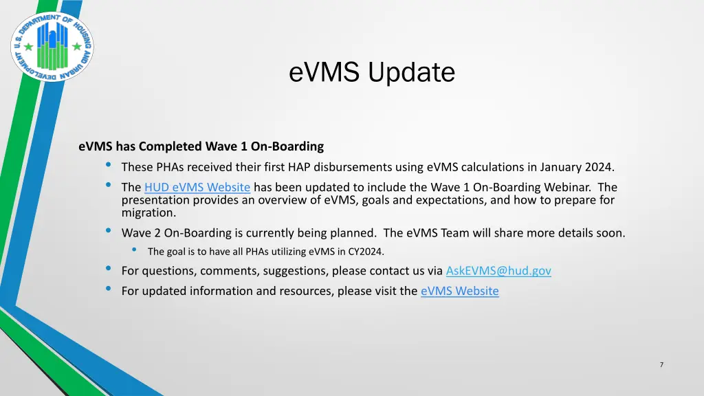 evms update