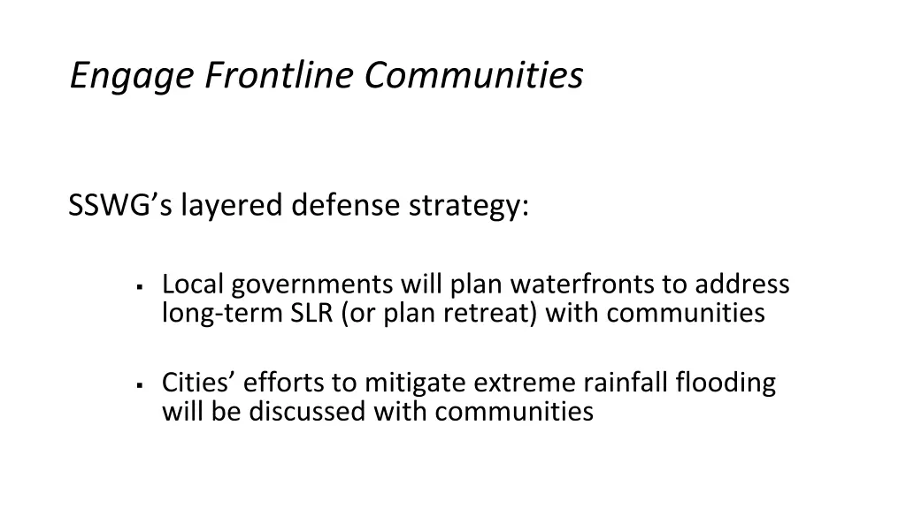 engage frontline communities