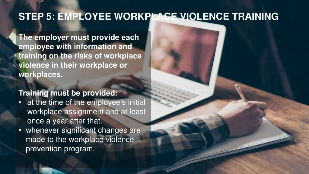 step 5 employee workplace violence training