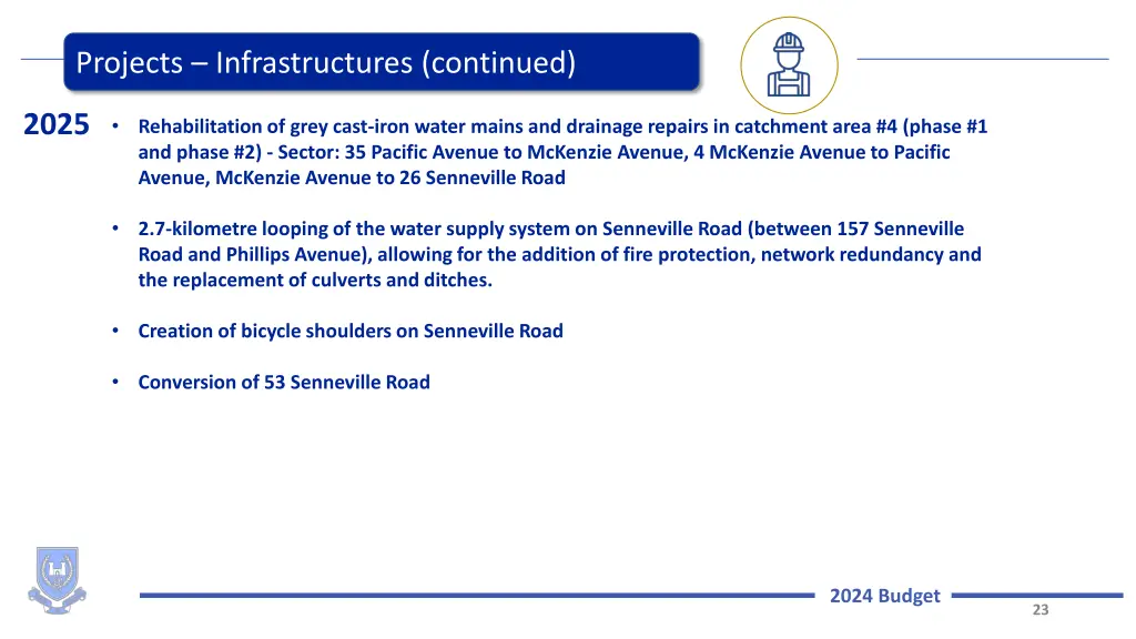 projects infrastructures continued