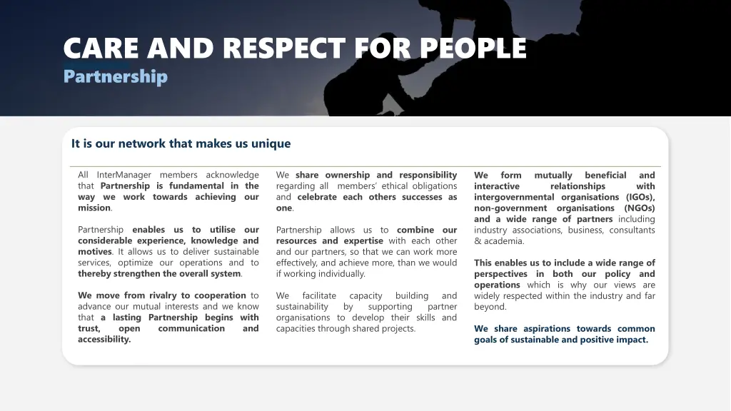 care and respect for people partnership
