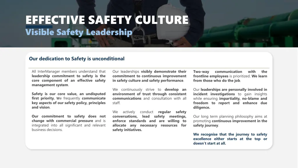 effective safety culture visible safety leadership