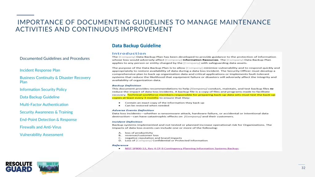 importance of documenting guidelines to manage