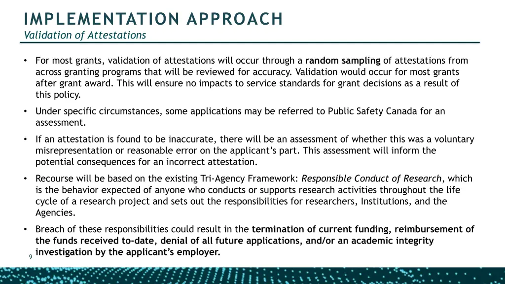 implementation approach validation of attestations