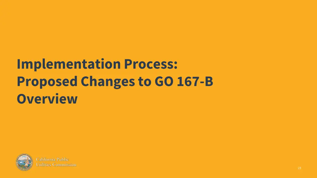 implementation process proposed changes