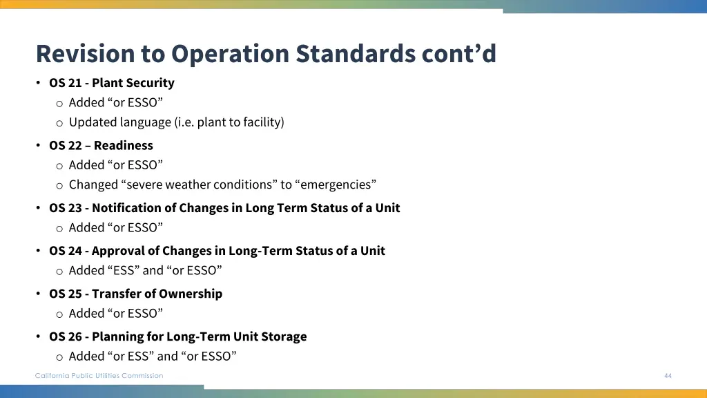 revision to operation standards cont d 4