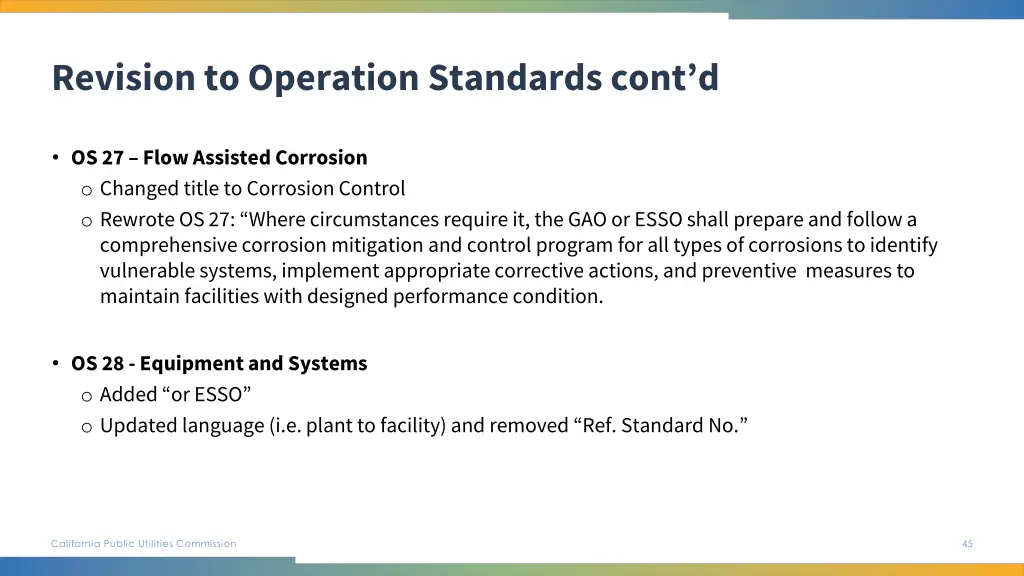 revision to operation standards cont d 5