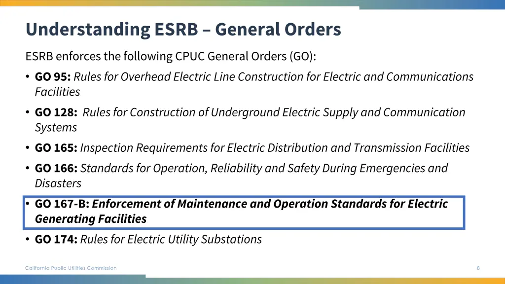 understanding esrb general orders