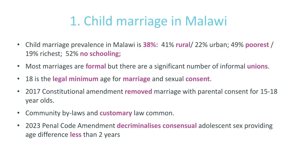 1 child marriage in malawi