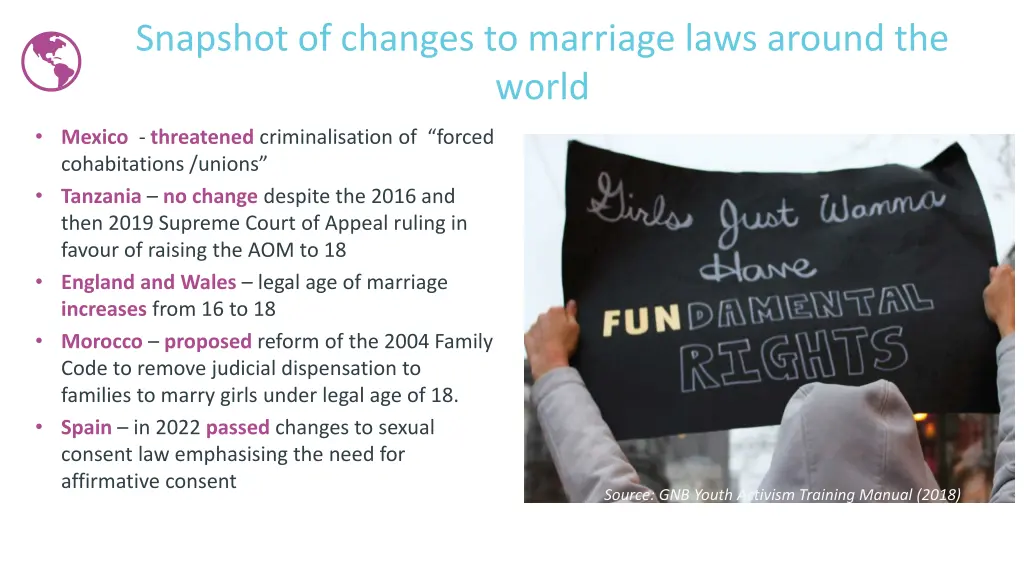 snapshot of changes to marriage laws around