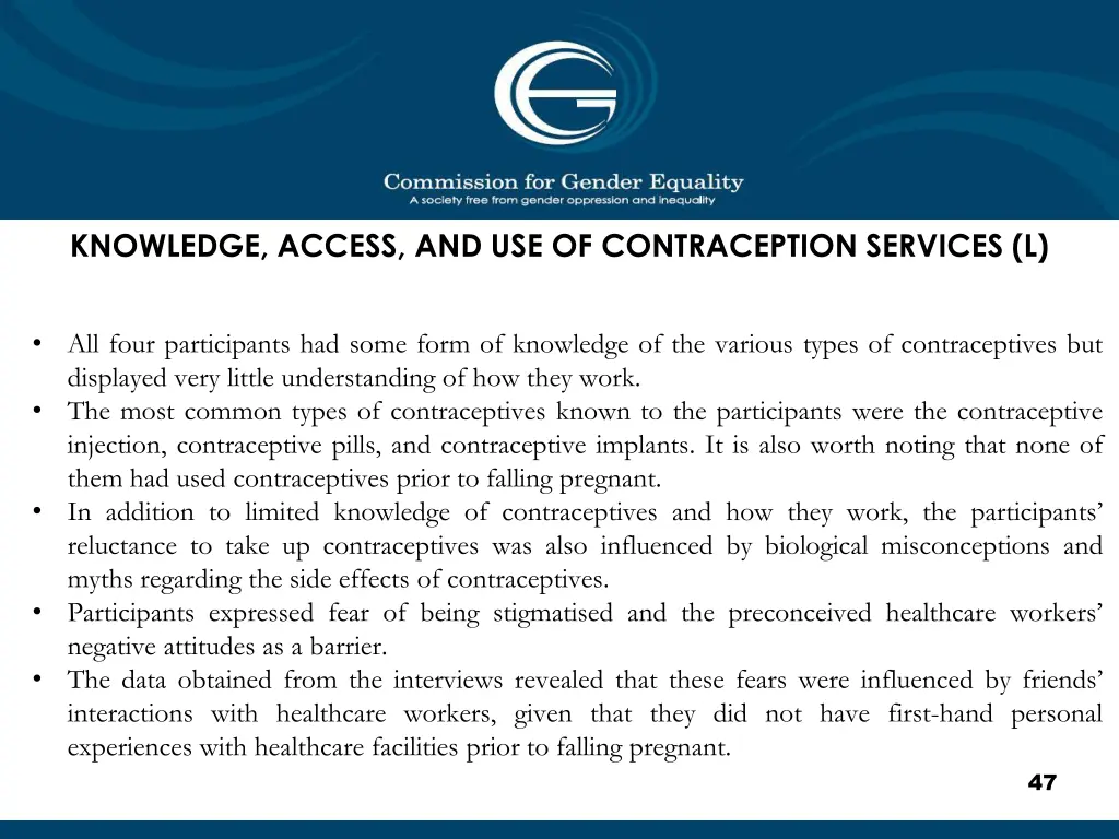 knowledge access and use of contraception 2
