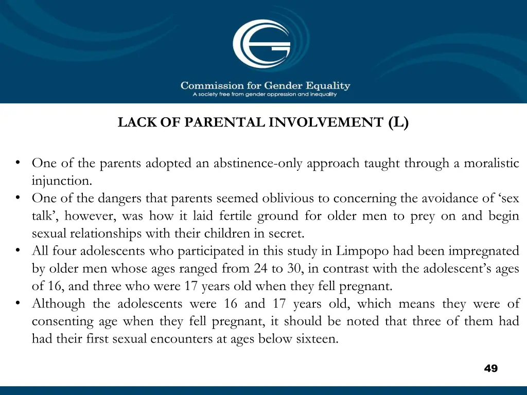 lack of parental involvement l 1