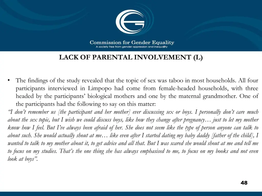 lack of parental involvement l