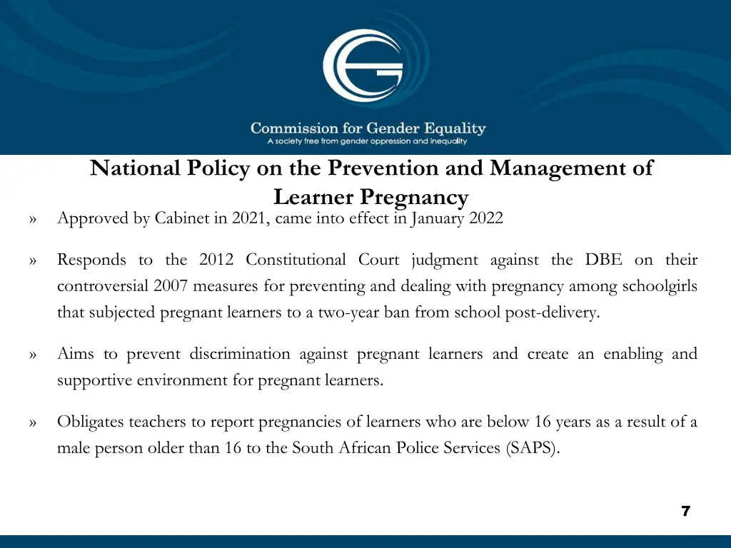 national policy on the prevention and management